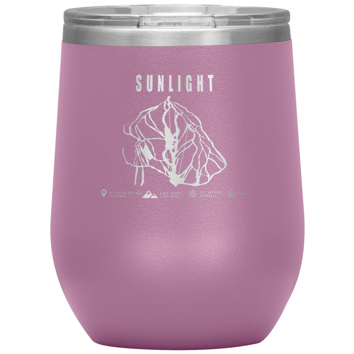 Sunlight Colorado Ski Trail Map Wine 12oz Tumbler - Powderaddicts
