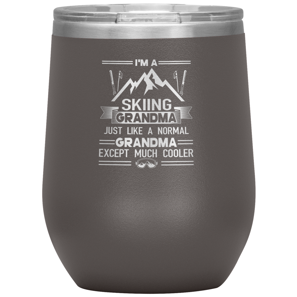 I'm A Skiing Grandma Wine 12oz Tumbler - Powderaddicts
