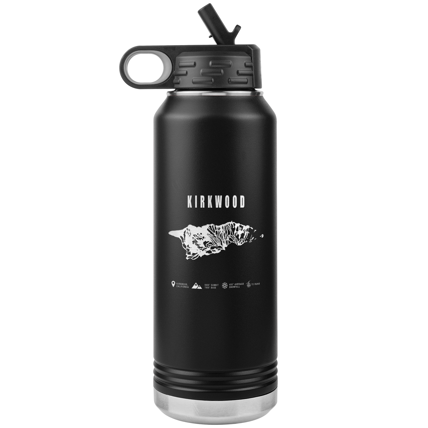 Kirkwood, California Ski Trail Map 32oz Water Bottle Tumbler