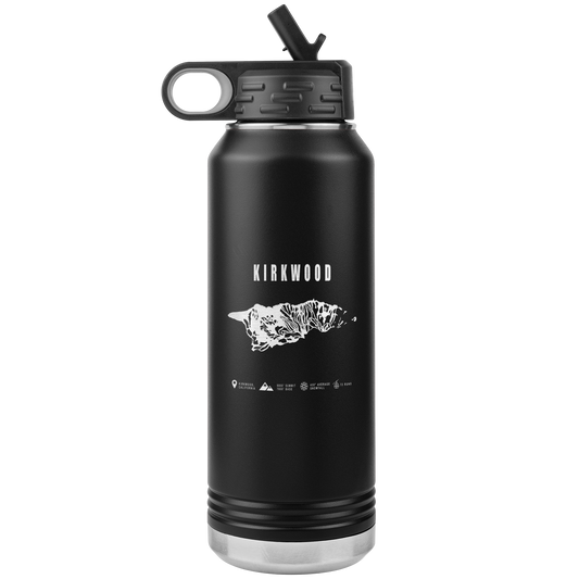 Kirkwood, California Ski Trail Map 32oz Water Bottle Tumbler - Powderaddicts