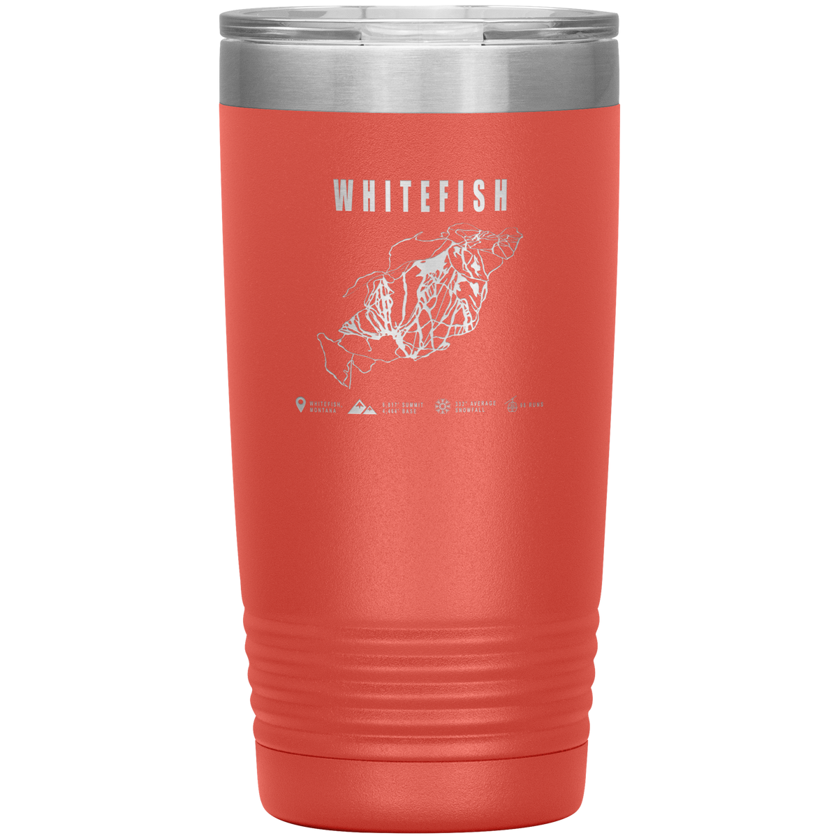 Whitefish Montana Ski Trail Map 20oz Tumbler - Powderaddicts