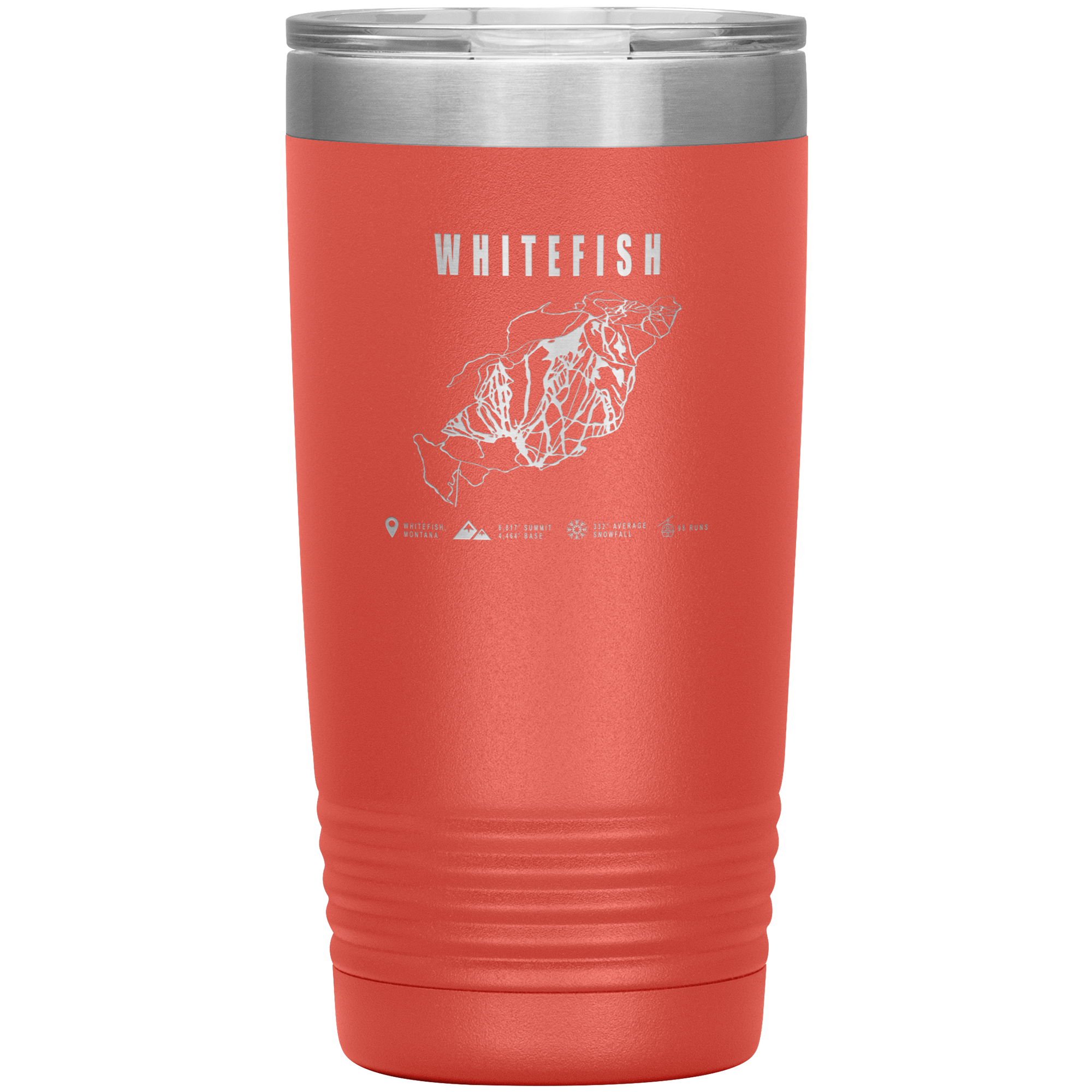 Whitefish Montana Ski Trail Map 20oz Tumbler - Powderaddicts