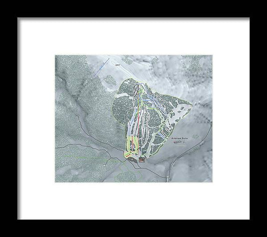 Antelope Butte Ski Trail Map - Framed Print - Powderaddicts