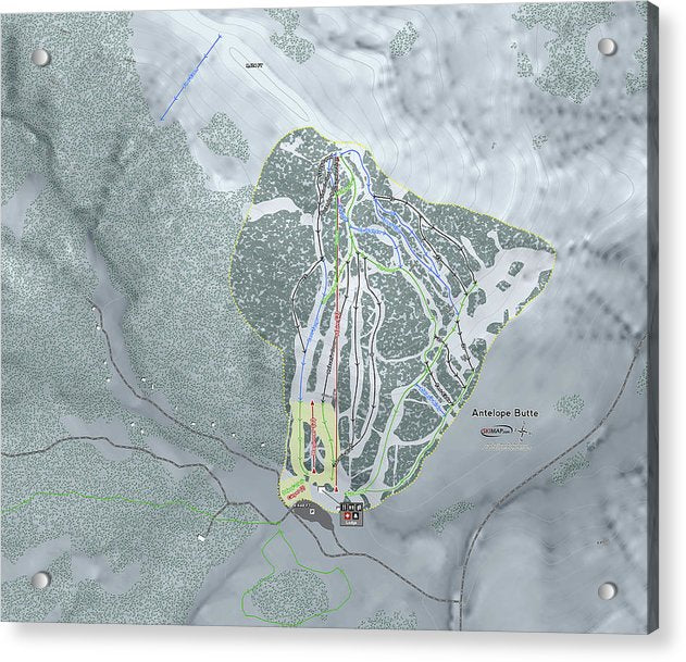 Antelope Butte Ski Trail Map - Acrylic Print - Powderaddicts