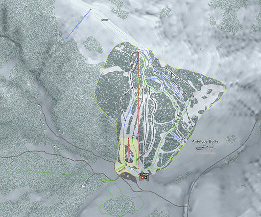 Antelope Butte Ski Trail Map - Art Print - Powderaddicts