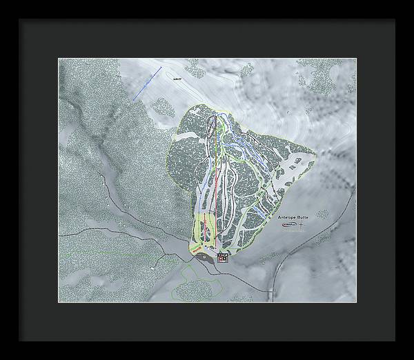 Antelope Butte Ski Trail Map - Framed Print - Powderaddicts