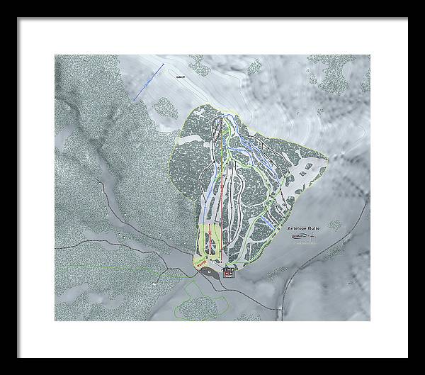 Antelope Butte Ski Trail Map - Framed Print - Powderaddicts