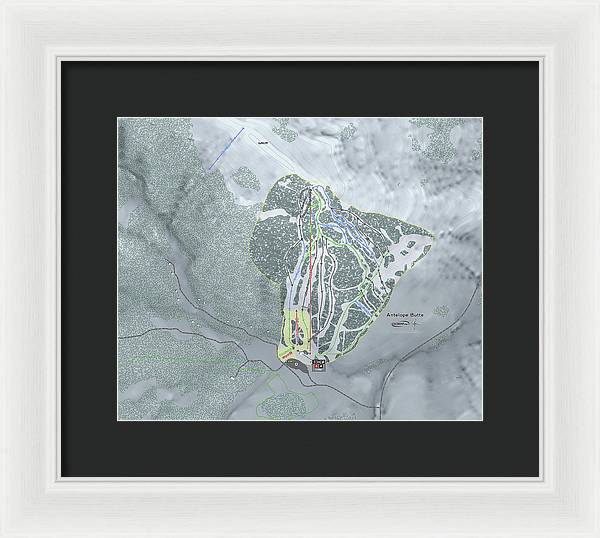 Antelope Butte Ski Trail Map - Framed Print - Powderaddicts