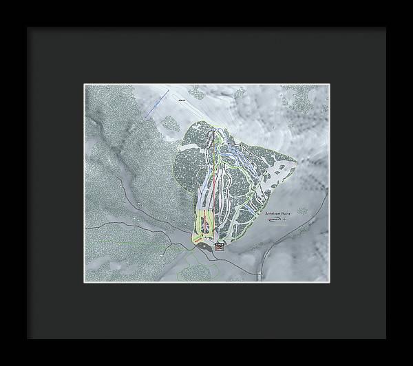 Antelope Butte Ski Trail Map - Framed Print - Powderaddicts