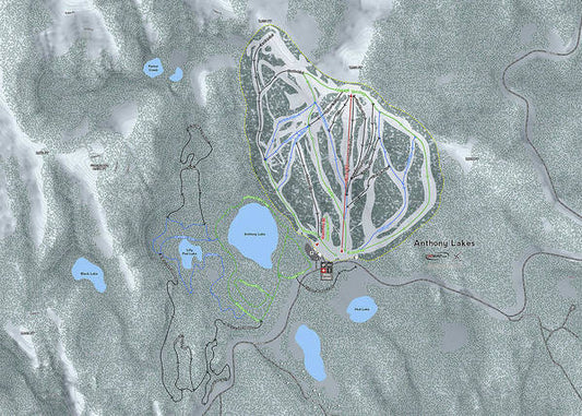 Anthony Lakes Ski Trail Map - Art Print - Powderaddicts