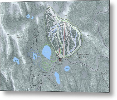 Anthony Lakes Ski Trail Map - Metal Print - Powderaddicts