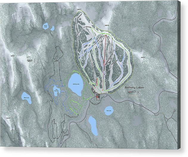 Anthony Lakes Ski Trail Map - Acrylic Print - Powderaddicts