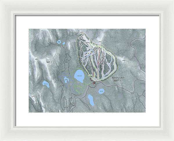 Anthony Lakes Ski Trail Map - Framed Print - Powderaddicts