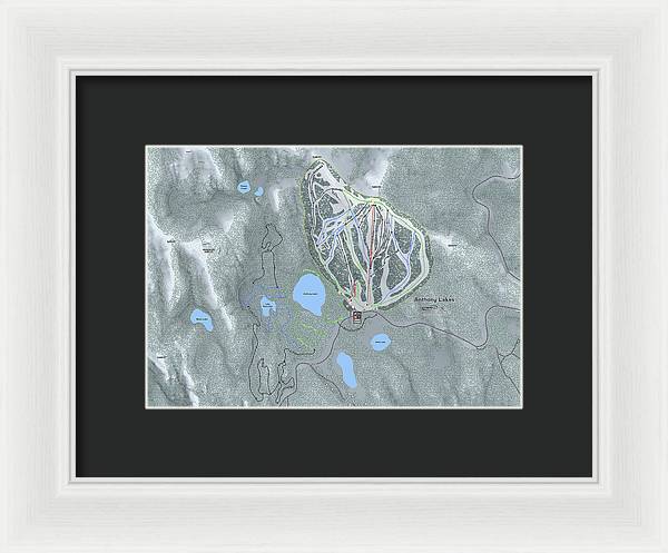 Anthony Lakes Ski Trail Map - Framed Print - Powderaddicts