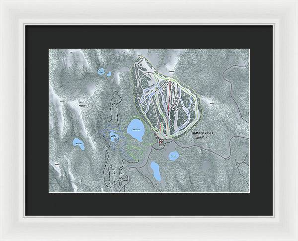 Anthony Lakes Ski Trail Map - Framed Print - Powderaddicts