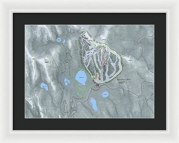 Anthony Lakes Ski Trail Map - Framed Print - Powderaddicts