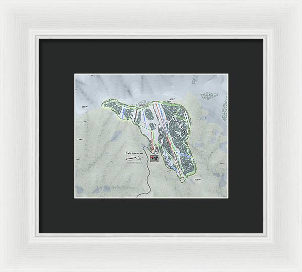 Bald Mountain Ski Trail Map - Framed Print - Powderaddicts