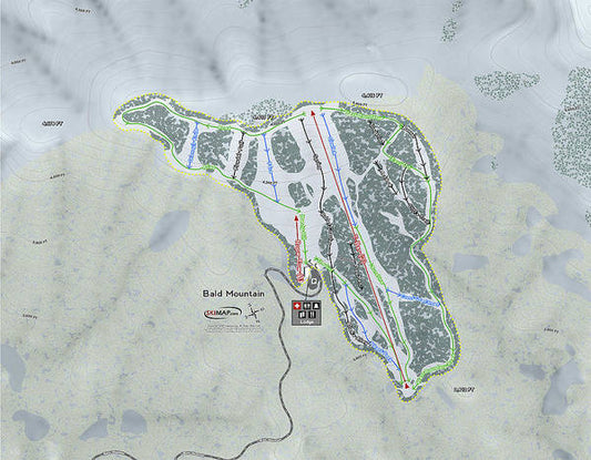 Bald Mountain Ski Trail Map - Art Print - Powderaddicts