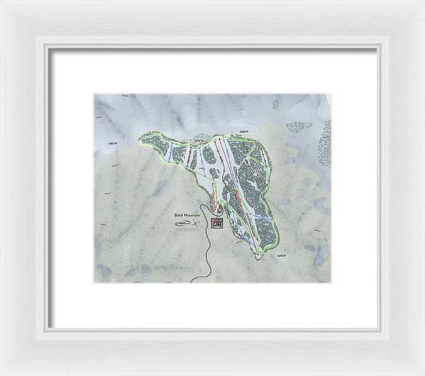 Bald Mountain Ski Trail Map - Framed Print - Powderaddicts