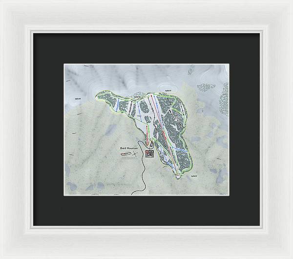 Bald Mountain Ski Trail Map - Framed Print - Powderaddicts