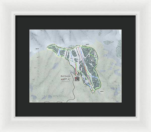 Bald Mountain Ski Trail Map - Framed Print - Powderaddicts