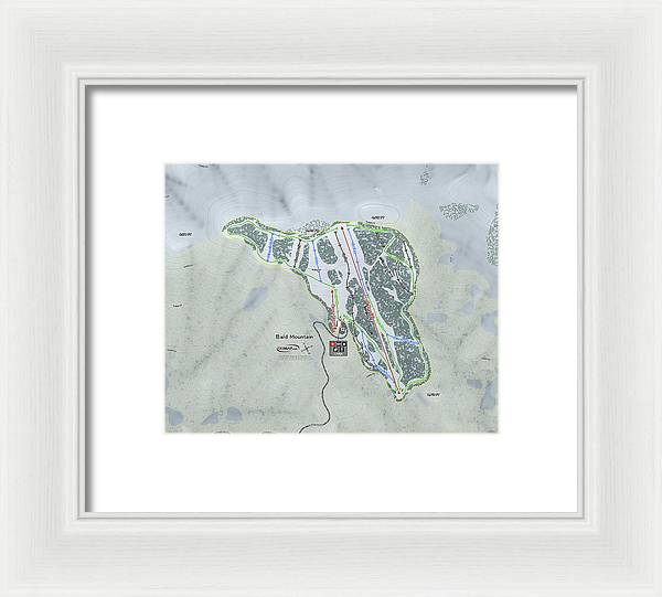 Bald Mountain Ski Trail Map - Framed Print - Powderaddicts