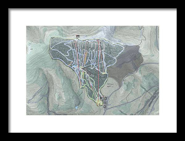 Belleayre Ski Trail Map - Framed Print - Powderaddicts