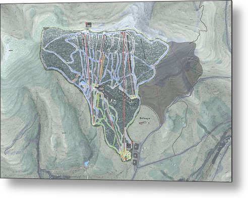 Belleayre Ski Trail Map - Metal Print - Powderaddicts