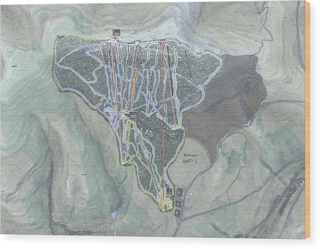 Belleayre Ski Trail Map - Wood Print - Powderaddicts