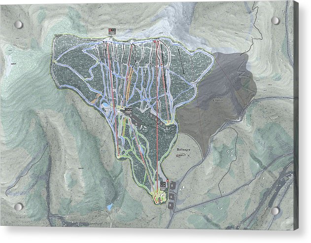 Belleayre Ski Trail Map - Acrylic Print - Powderaddicts