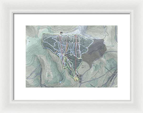 Belleayre Ski Trail Map - Framed Print - Powderaddicts