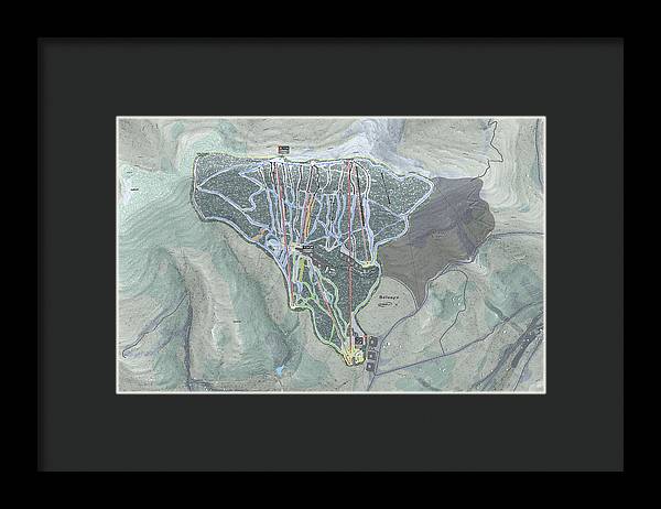 Belleayre Ski Trail Map - Framed Print - Powderaddicts
