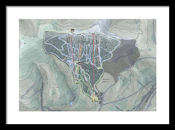 Belleayre Ski Trail Map - Framed Print - Powderaddicts