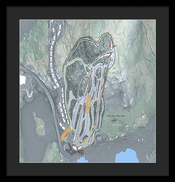 Bousquet Ski Trail Map - Framed Print - Powderaddicts