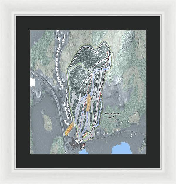 Bousquet Ski Trail Map - Framed Print - Powderaddicts