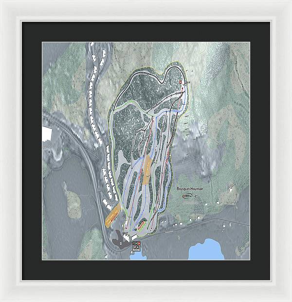 Bousquet Ski Trail Map - Framed Print - Powderaddicts