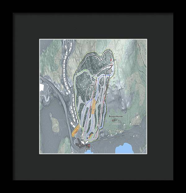 Bousquet Ski Trail Map - Framed Print - Powderaddicts