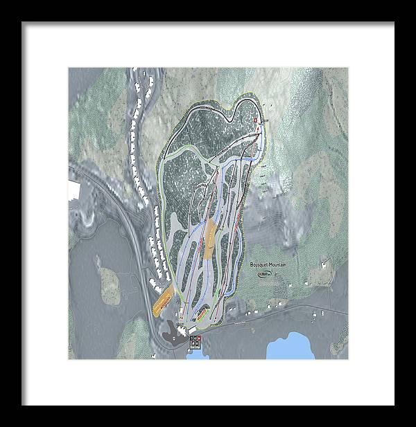 Bousquet Ski Trail Map - Framed Print - Powderaddicts