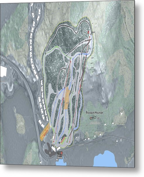 Bousquet Ski Trail Map - Metal Print - Powderaddicts