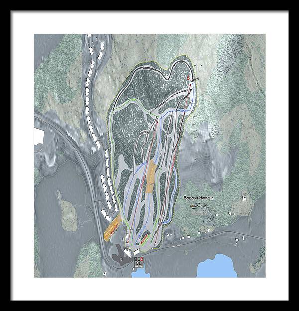 Bousquet Ski Trail Map - Framed Print - Powderaddicts