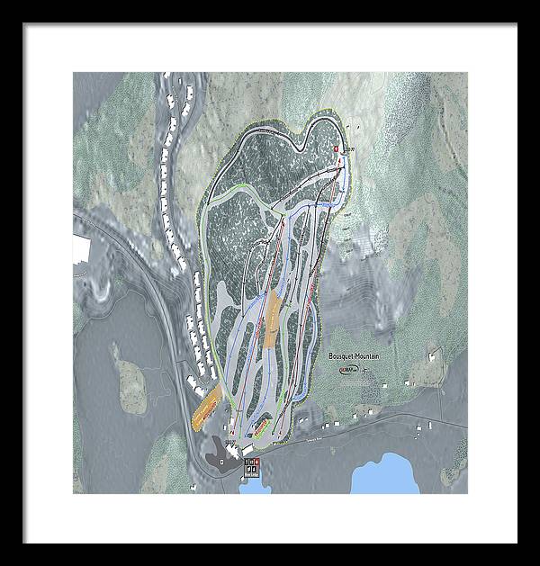 Bousquet Ski Trail Map - Framed Print - Powderaddicts