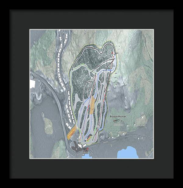 Bousquet Ski Trail Map - Framed Print - Powderaddicts