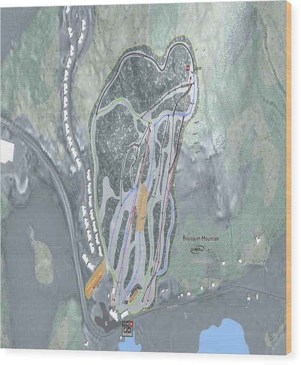Bousquet Ski Trail Map - Wood Print - Powderaddicts