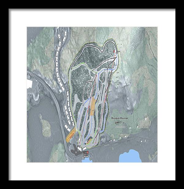 Bousquet Ski Trail Map - Framed Print - Powderaddicts