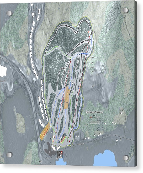 Bousquet Ski Trail Map - Acrylic Print - Powderaddicts