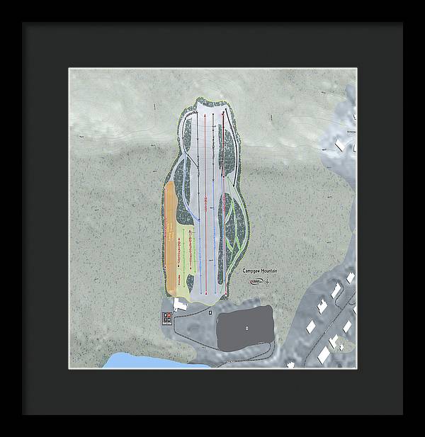 Campgaw Mountain Ski Trail Map - Framed Print - Powderaddicts