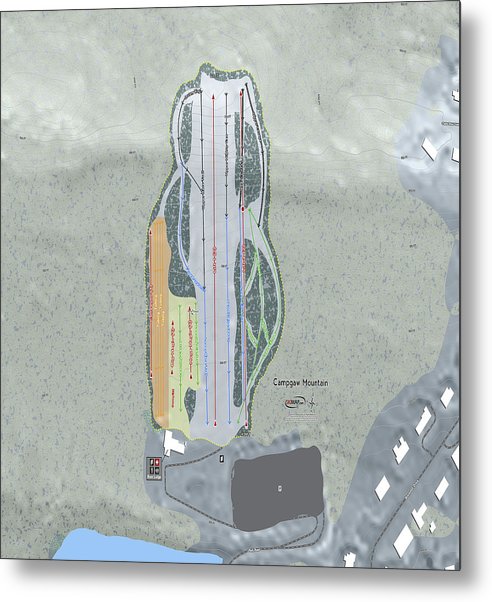 Campgaw Mountain Ski Trail Map - Metal Print - Powderaddicts