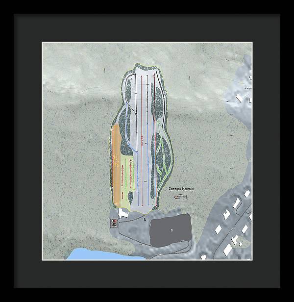 Campgaw Mountain Ski Trail Map - Framed Print - Powderaddicts