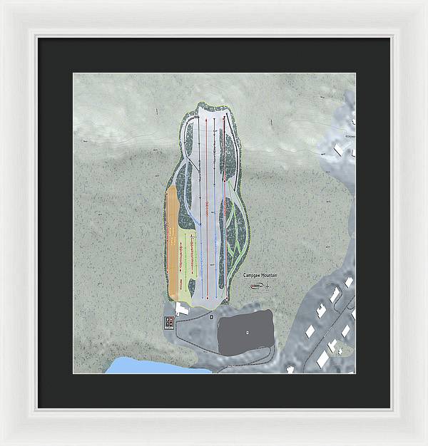 Campgaw Mountain Ski Trail Map - Framed Print - Powderaddicts