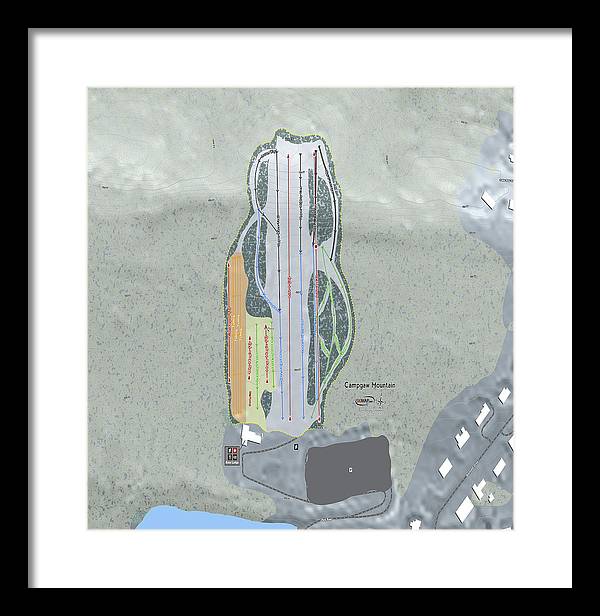 Campgaw Mountain Ski Trail Map - Framed Print - Powderaddicts